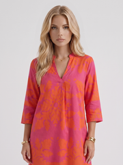Marije Floral Midi Dress Orange view 2