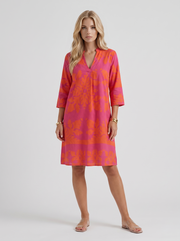 Marije Floral Midi Dress Orange view 1
