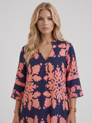 Marije Floral Midi Dress Pink view 2
