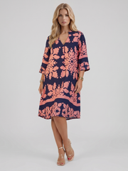 Marije Floral Midi Dress Pink view 3