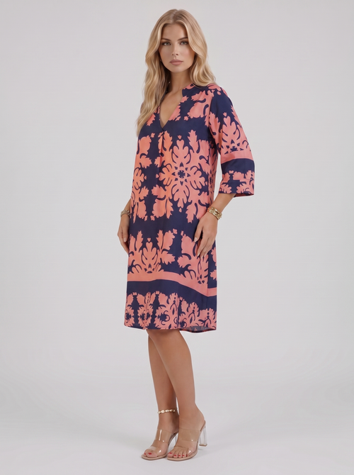 Marije Floral Midi Dress Pink