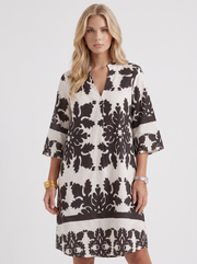 Marije Floral Midi Dress White view 2