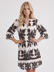 Marije Floral Midi Dress White view 3