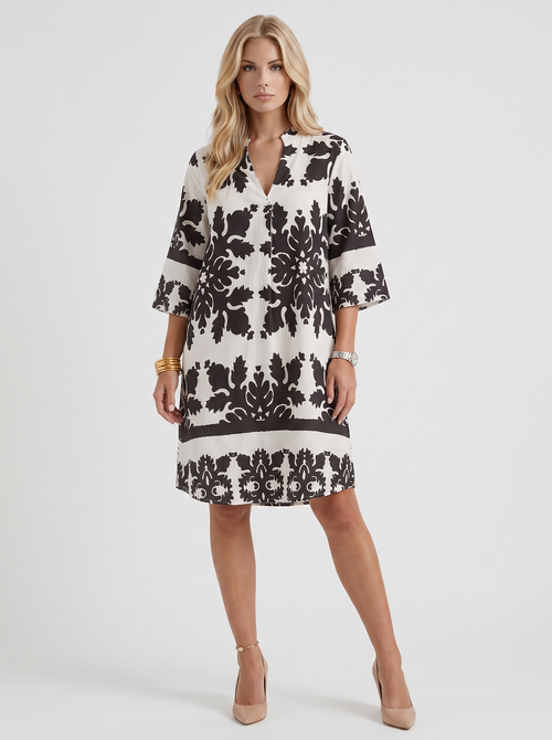 Marije Floral Midi Dress White
