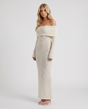Marisol Off-Shoulder Maxi Dress Ivory view 3