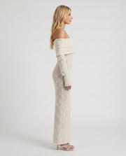 Marisol Off-Shoulder Maxi Dress Ivory view 4