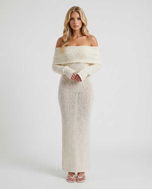 Marisol Off-Shoulder Maxi Dress Ivory