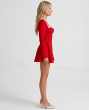 Megan Knot Mini Dress Red view 4