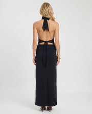 Megan Plunge Maxi Dress Black view 5