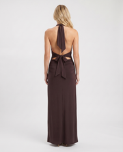 Megan Plunge Maxi Dress Brown view 5