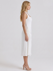 Mia Halter Square Neck Midi Dress White view 4