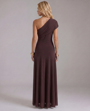 Milena Draped Maxi Dress Brown view 2