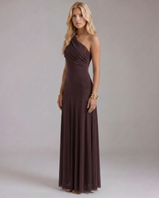 Milena Draped Maxi Dress Brown view 4