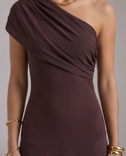Milena Draped Maxi Dress Brown view 5