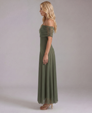 Milena Draped Maxi Dress Green view 3