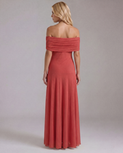 Milena Draped Off Shoulder Maxi Dress Red view 2