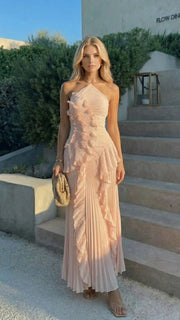 Nathalie Ruffle Maxi Dress Pink view 2