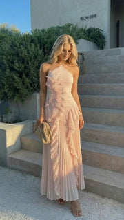 Nathalie Ruffle Maxi Dress Pink view 3