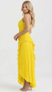 Nathalie Ruffle Maxi Dress Yellow view 2