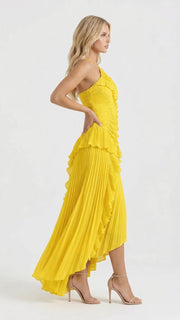 Nathalie Ruffle Maxi Dress Yellow view 3