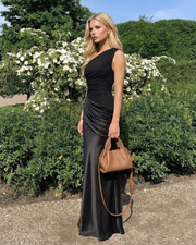 Noelle Draped Maxi Dress Black view 4
