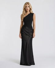 Noelle Draped Maxi Dress Black view 1