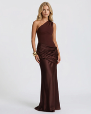 Noelle Draped Maxi Dress Brown view 2