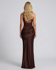 Noelle Draped Maxi Dress Brown view 3