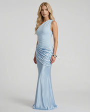 Noelle Draped Maxi Dress Light Blue view 2