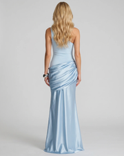 Noelle Draped Maxi Dress Light Blue view 4