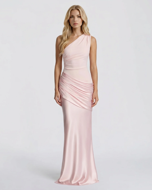 Noelle Draped Maxi Dress Pink