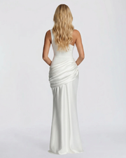 Noelle Draped Maxi Dress White view 3