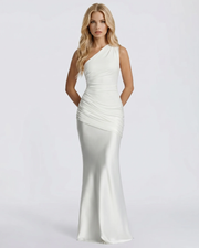 Noelle Draped Maxi Dress White view 1