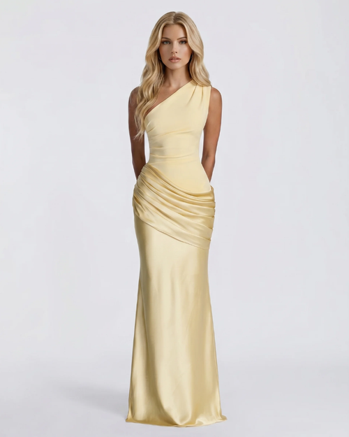 Noelle Draped Maxi Dress Yellow