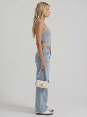 Nora Low Rise Wide Leg Denim Jeans Blue Denim view 4