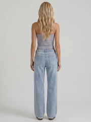 Nora Low Rise Wide Leg Denim Jeans Blue Denim view 5