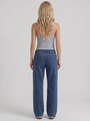 Nora Low Rise Wide Leg Denim Jeans Blue Washed view 5