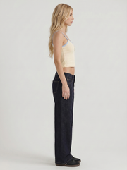 Nora Low Rise Wide Leg Denim Jeans Indigo Blue Washed view 4