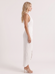 Nova Pleated Maxi Dress White view 4