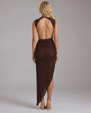 Olivia Backless Maxi Dress Brown view 4