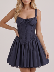 Ophelia Corset Mini Dress Dark Blue view 6
