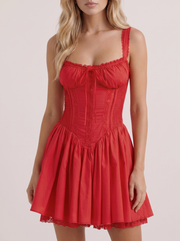 Ophelia Corset Mini Dress Red view 6
