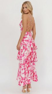 Penelope Ruffle Maxi Dress Pink view 3