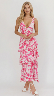 Penelope Ruffle Maxi Dress Pink view 1