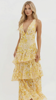 Penelope Ruffle Maxi Dress Yellow view 2