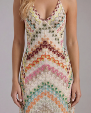 Phoebe Boho Crochet Maxi Dress Multicolor view 5
