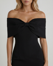 Rebecca Bow Mini Dress Black view 6