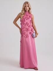 Rosalie Applique Maxi Dress Dark Pink view 3