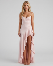 Rosalie Cowl Maxi Dress Blush view 1