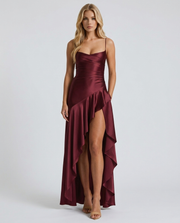 Rosalie Cowl Maxi Dress Cherry Lacquer view 1